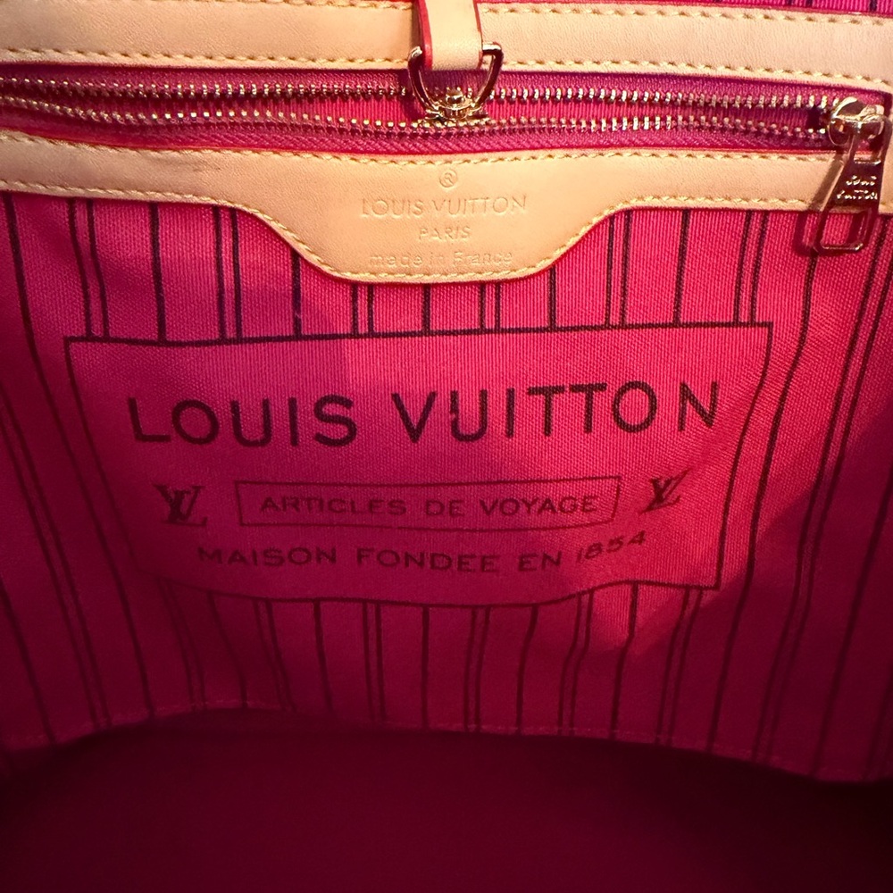 Monogram Purse Bag with Hot Pink Interior and Insert - Brown - Picture 8 of 12